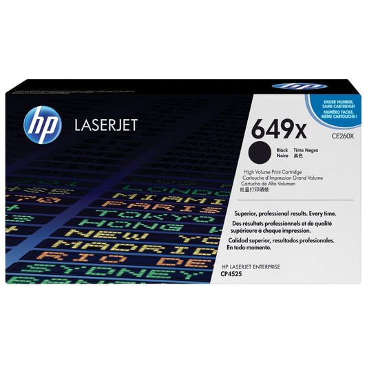 HP 649X High Yield Black LaserJet Toner Cartridge, CE260X