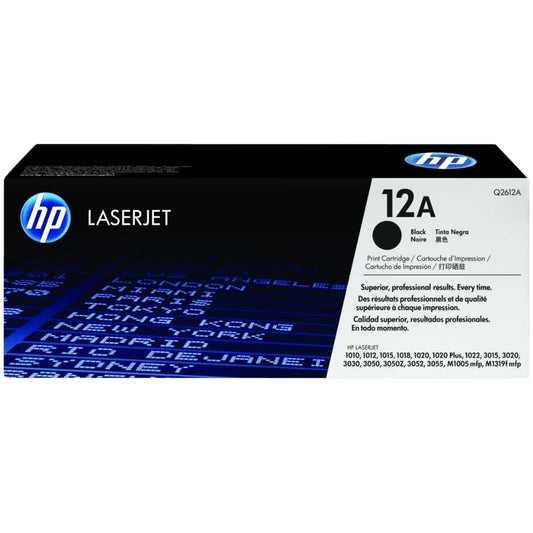 HP 12A High Yield Black LaserJet Toner Cartridge, Q2612A