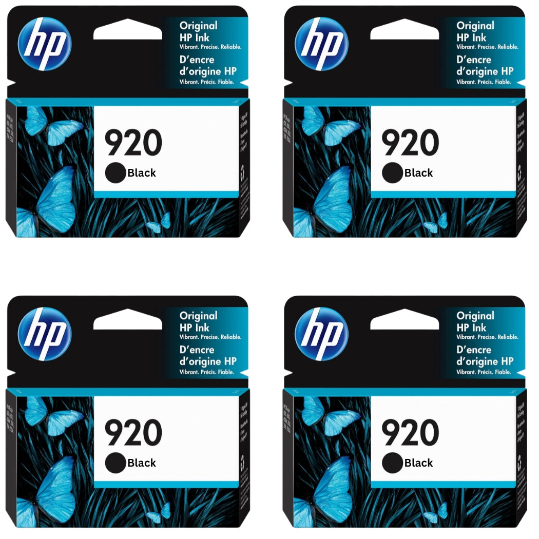 HP Genuine 920 Black Ink Cartridges, CD971AN 4.PK