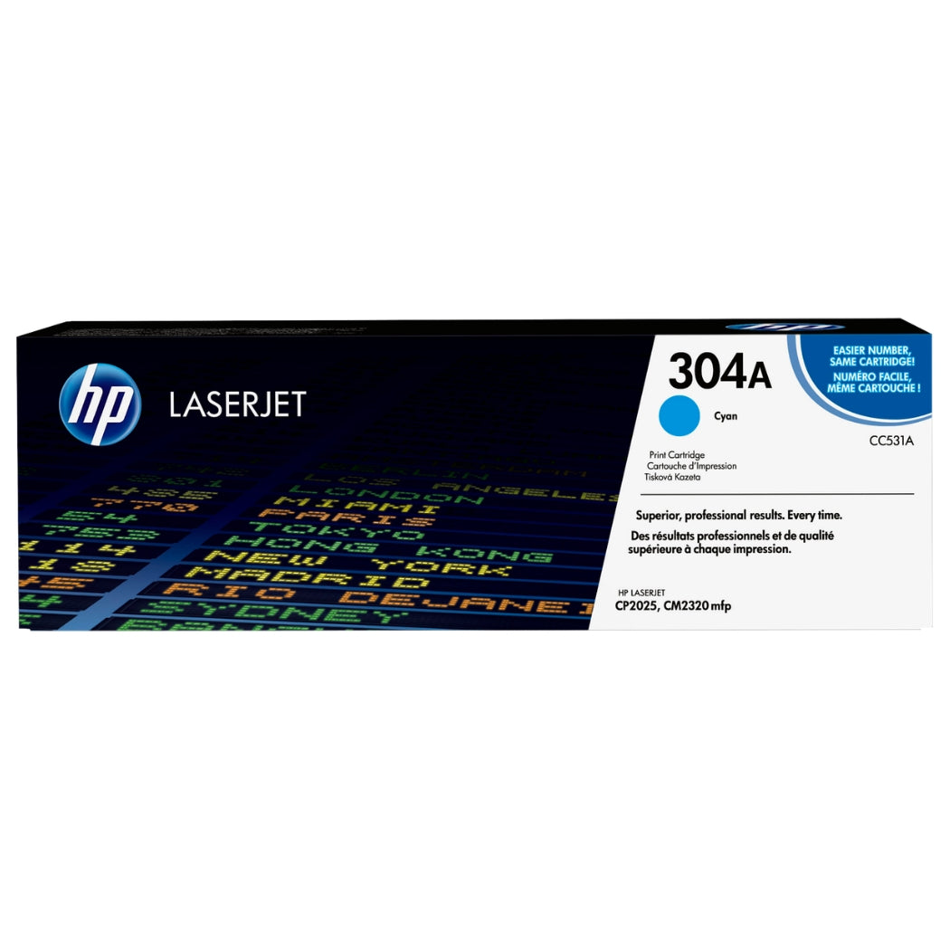 HP 304A High Yield Cyan LaserJet Toner Cartridge, CC531A