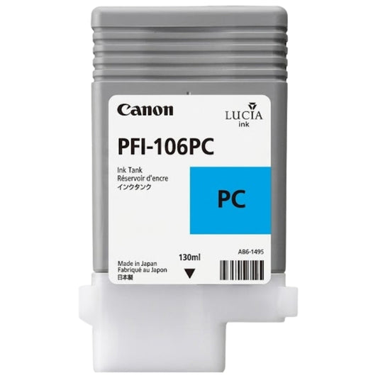 Original Canon PFI-106 Standard Yield Photo Cyan Ink Cartridge, 6625B004AA