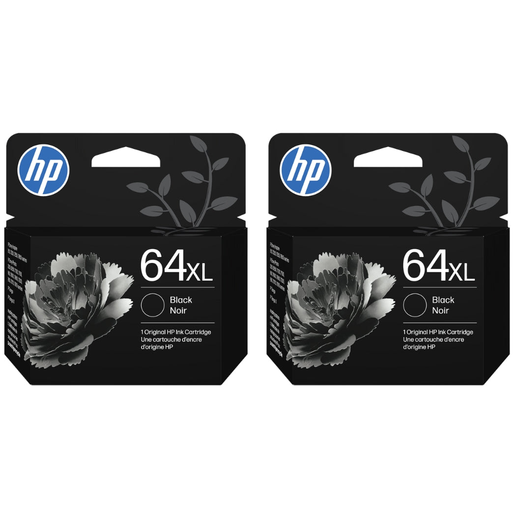 Original HP 64XL (N9J92AN) Black Ink Cartridge- 2 Pack