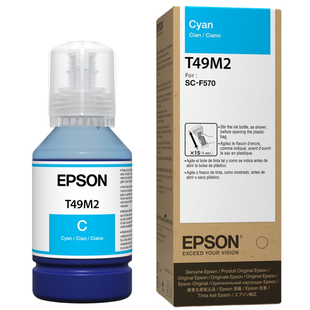 Genuine Epson 140ml Cyan Ink Bottle, T49M220