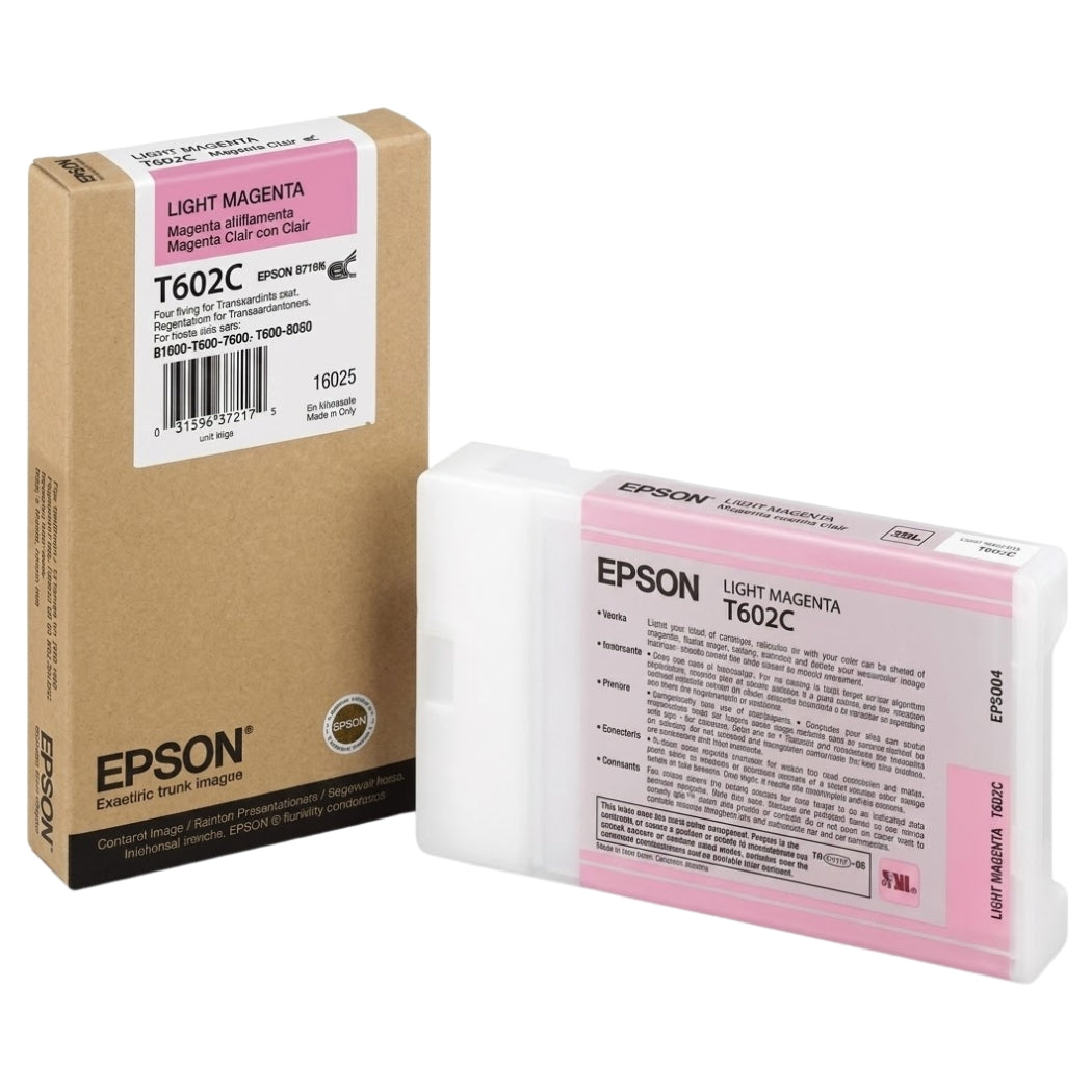 Original Epson T602C Standard Yield 110ml Light Magenta Ink Cartridge, C13T602C00