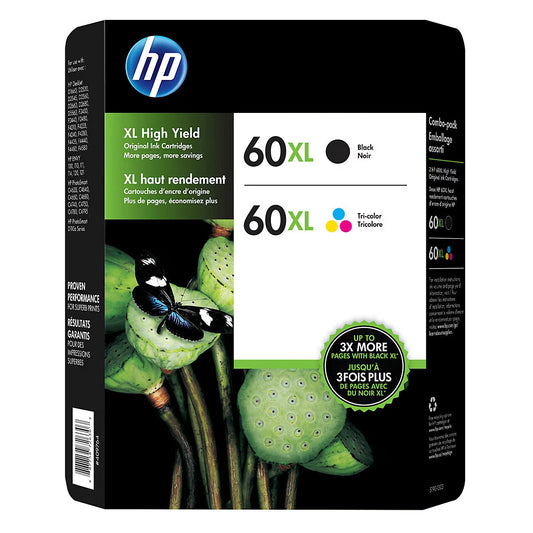 Original HP 60XL High Yield Black & Color Ink Cartridge