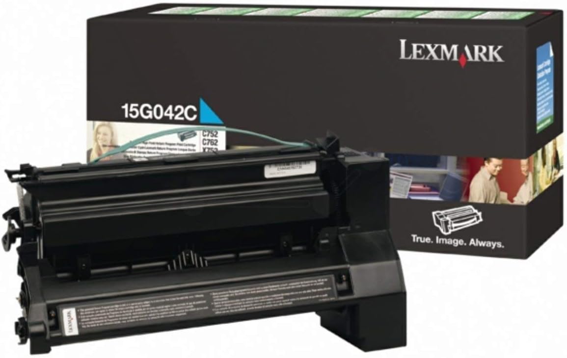 Genuine Lexmark C752 High Yield Cyan Toner Cartridge, 15G042C