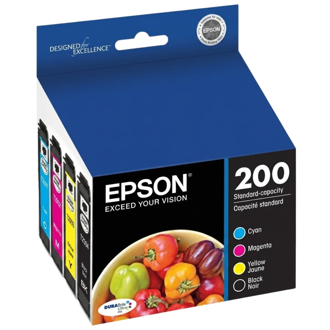 Genuine Epson 200 Black, Cyan, Magenta & Yellow Ink Cartridge