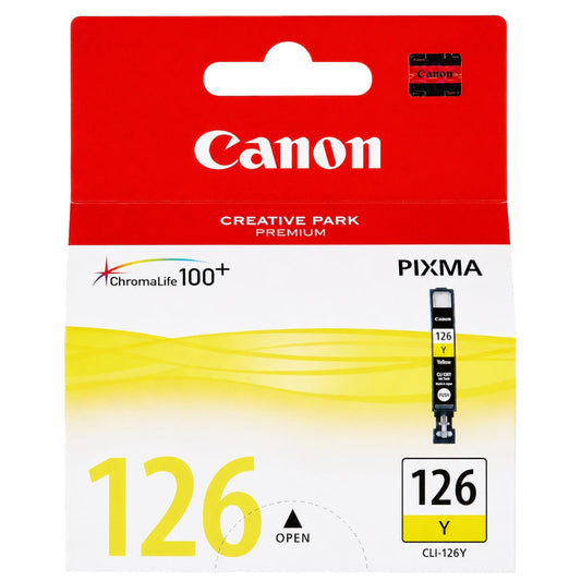 Original Canon 126 Standard Yield Yellow Ink Cartridge, 4564B001
