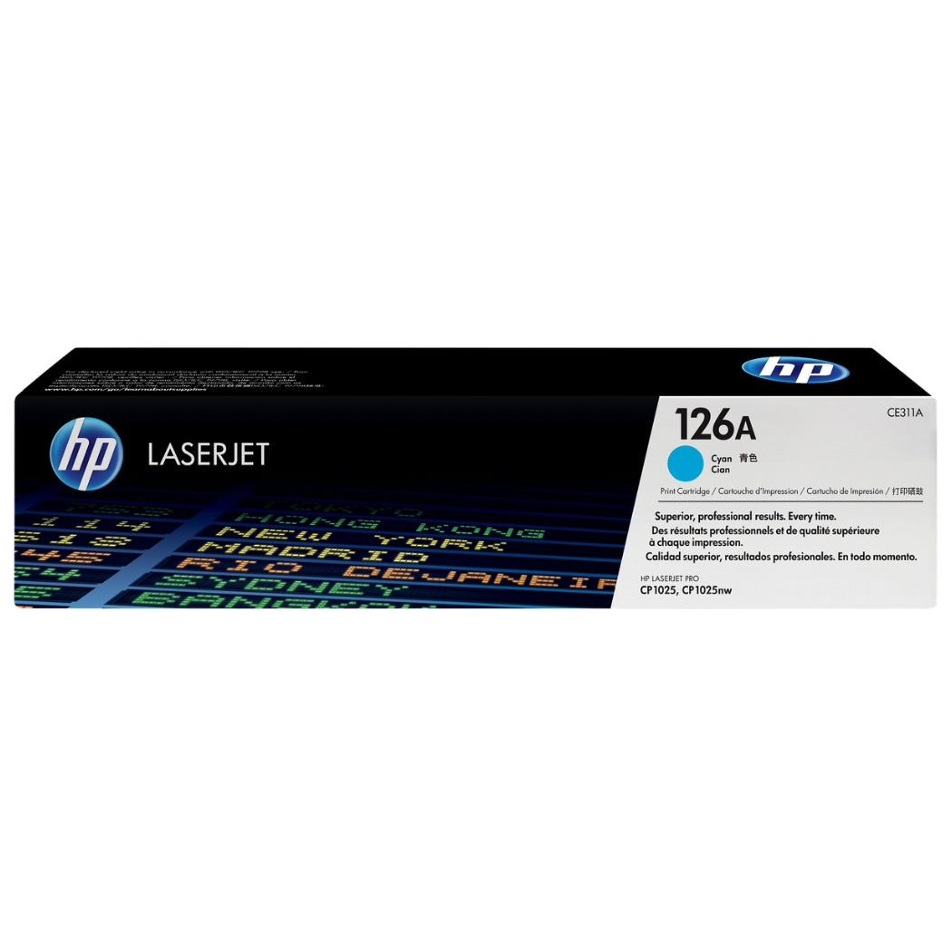 Original HP 126A Standard Yield Cyan Toner Cartridge, CE311A (1000 Pages)