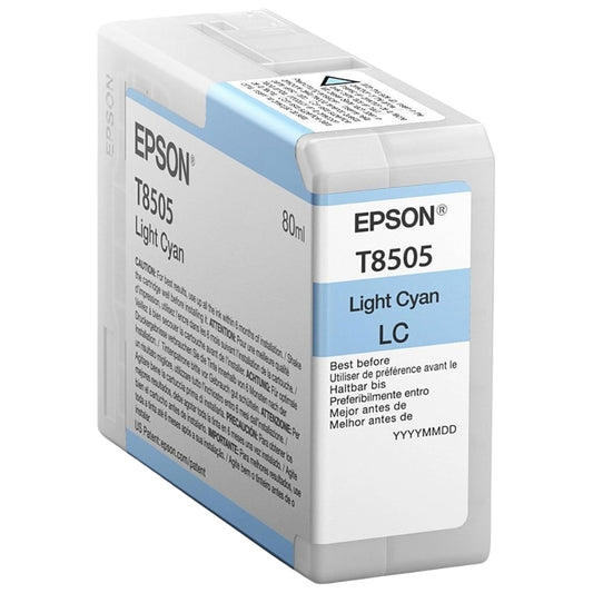 Genuine Epson 80ml UltraChrome HD Light Cyan Ink Cartridge, T850500
