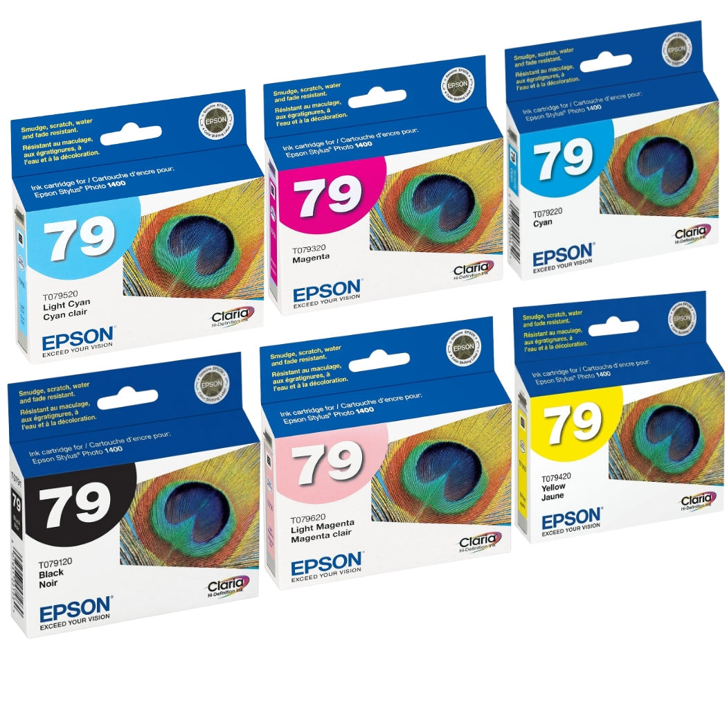 Original Epson 79 Black and Color (6 Pack) Ink Cartridges
