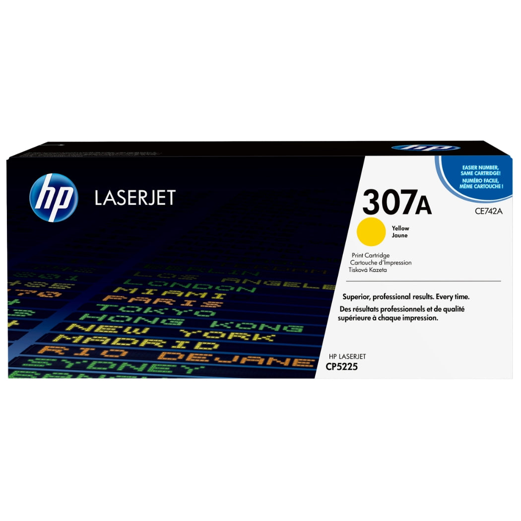 Genuine HP 307A Standard-Yield Yellow Toner Cartridge, CE742A