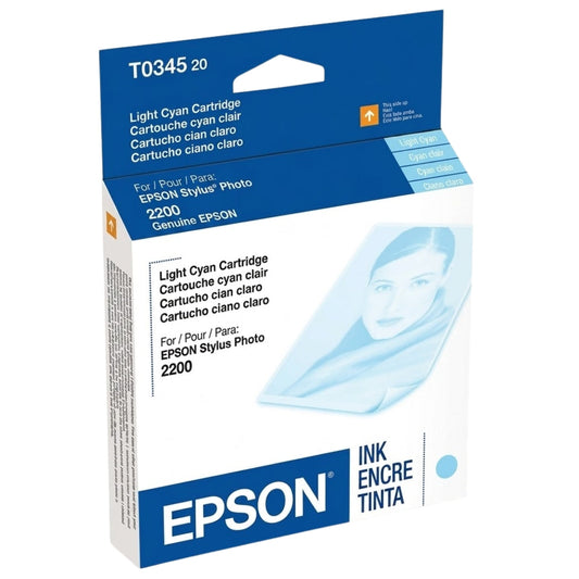New Genuine Epson 34 (T0345) Light Cyan Ink Cartridge