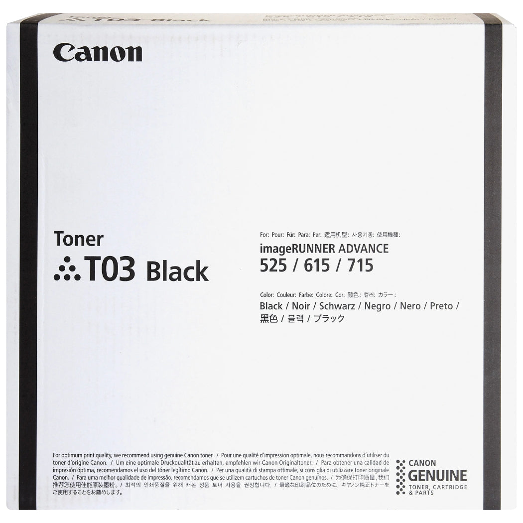 Genuine Canon T03 Standard Yield Black Toner Cartridge, 2725C001