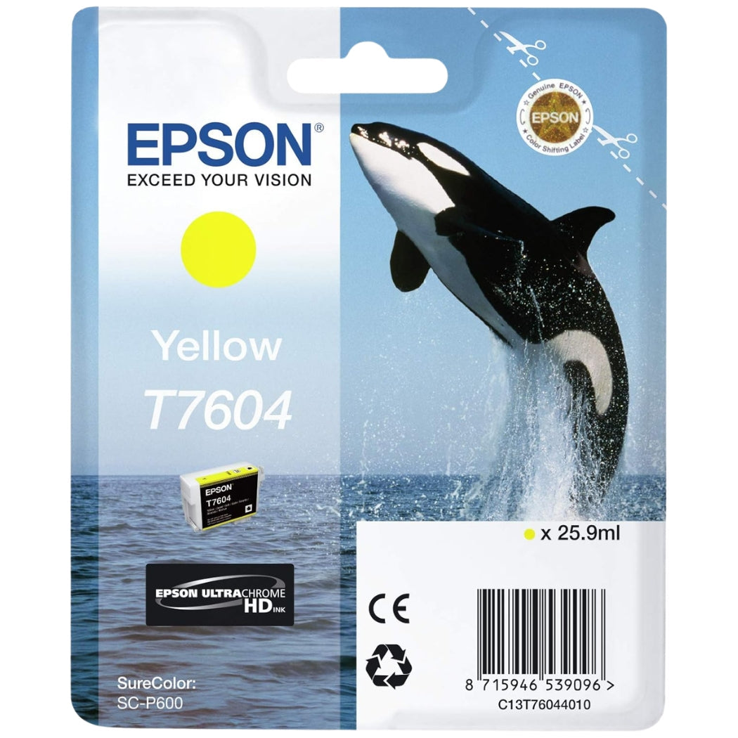Original Epson T7604 Standard Yield Yellow Ink Cartridge