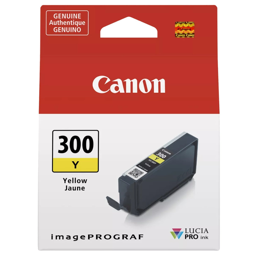 Original Canon PFI-300 Standard Yield Yellow Ink Cartridge, 4196C001