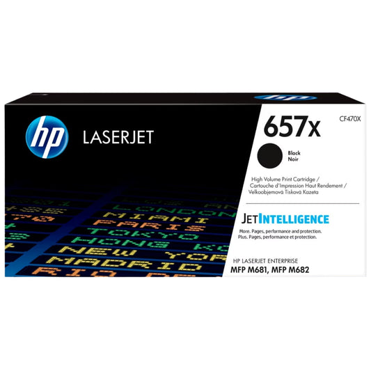 Genuine HP 657X High-Yield Black Toner Cartridge, CF470X