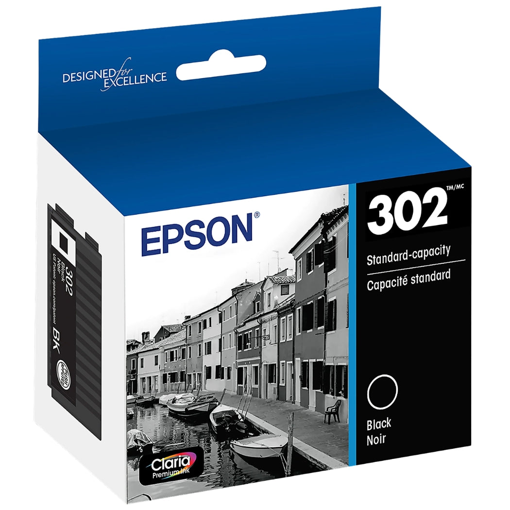 Epson T302 Claria Premium Standard-Yield Black Ink Cartridge, T302020