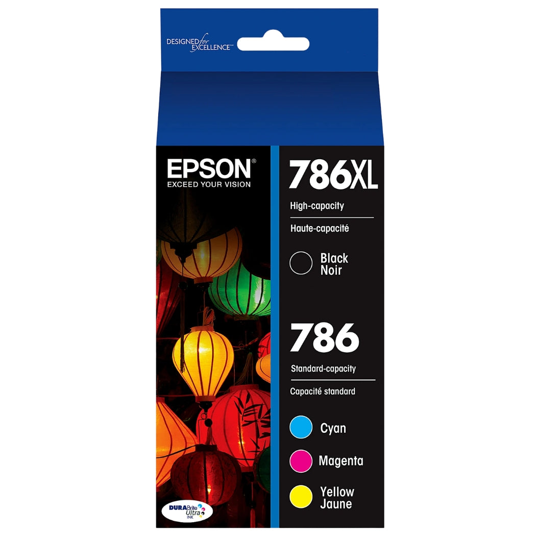 Epson 786XL Black and 786 Cyan, Magenta, Yellow Ink Cartridges
