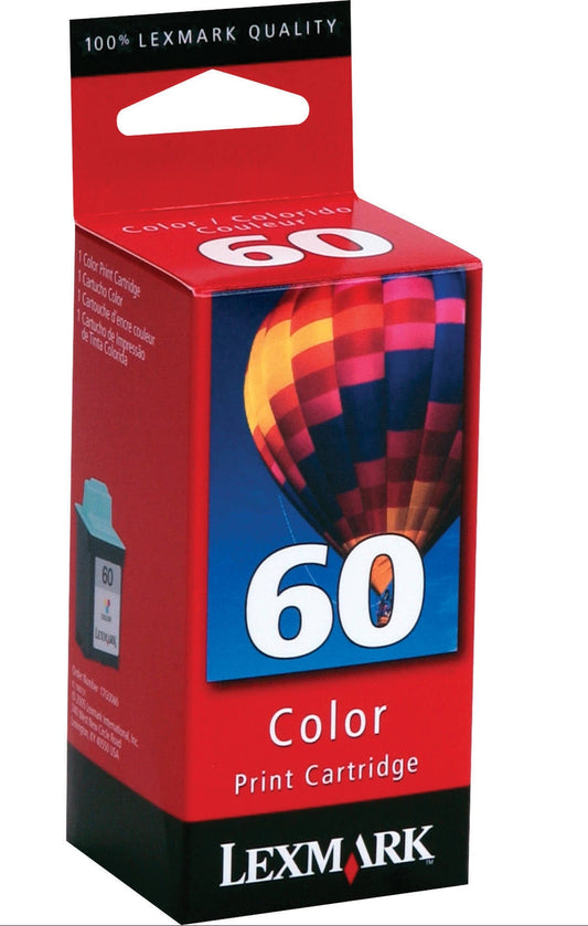 Original Lexmark 60 Standard Yield Color Inkjet Cartridge, 17G0060