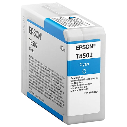 Genuine Epson 80ml UltraChrome HD Cyan Ink Cartridge, T850200