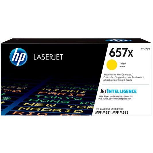 Genuine HP 657X High Yield Yellow LaserJet Toner Cartridge, CF472X