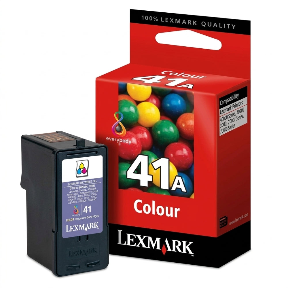Original Lexmark 41A Standard Yield Cyan/Magenta/Yellow Ink Cartridge, 18Y0341