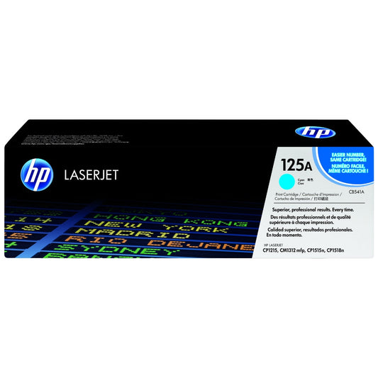 HP 125A High Yield Cyan LaserJet Toner Cartridge, CB541A