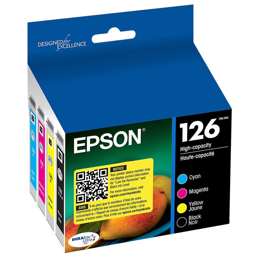 Epson 126 High-Yield Black, Cyan, Magenta & Yellow Ink Cartridges