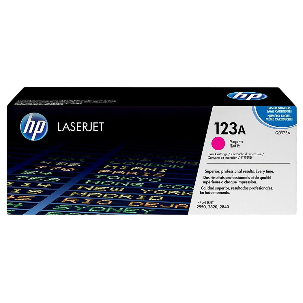 Original HP 123A Magenta LaserJet Toner Cartridge, Q3973A