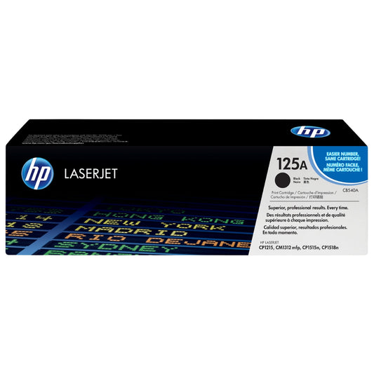 HP 125A High Yield Black LaserJet Toner Cartridge, CB540A