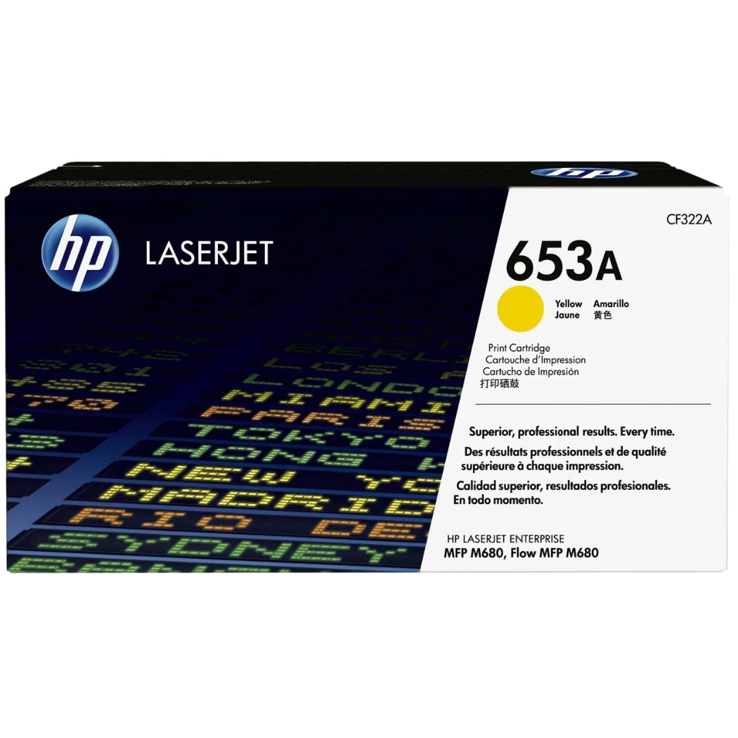 Genuine HP 653A Standard-Yield Yellow Toner Cartridge, CF322A