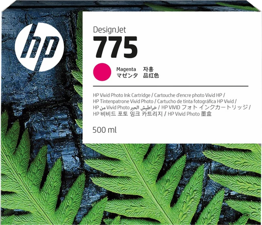 Original HP 775 Standard Yield Magenta (500ml) Ink Cartridge, 1XB18A