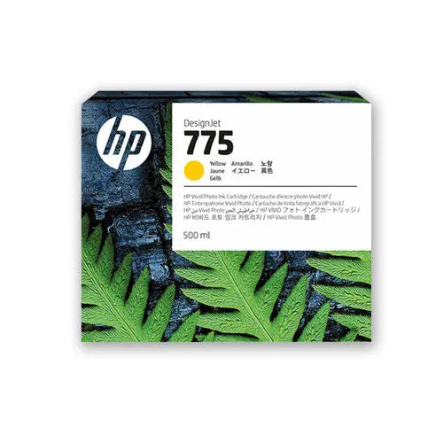Original HP 775 Standard Yield Yellow (500ml) Ink Cartridge, 1XB19A