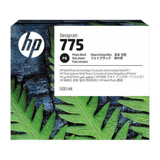 Original HP 775 Standard Yield Photo Black (500ml) Ink Cartridge, 1XB21A
