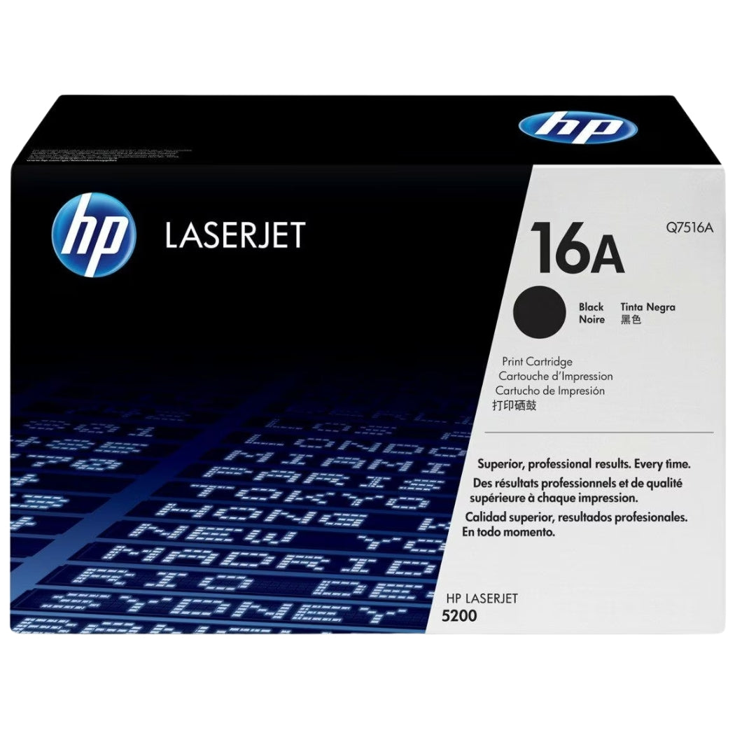 Genuine HP 16A Standard-Yield Black Laser Toner Cartridge, Q7516A