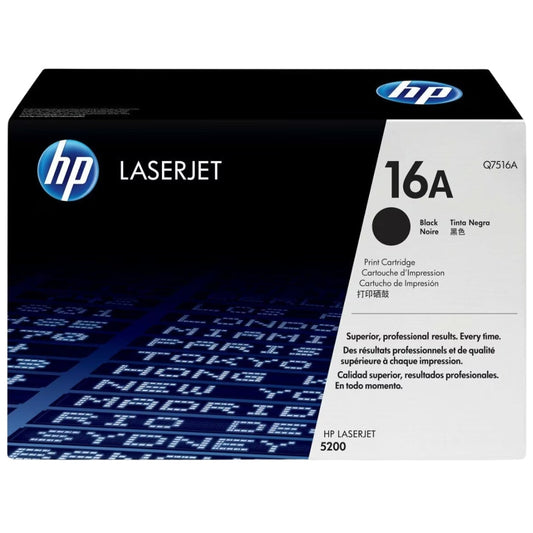 Genuine HP 16A Standard-Yield Black Laser Toner Cartridge, Q7516A