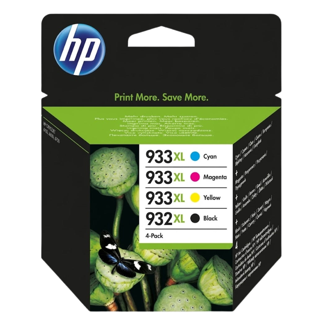 HP 932XL Black & 933XL Color Ink Cartridge- 4 Pack