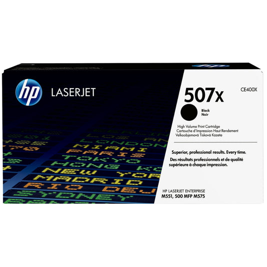 HP 507X High Yield Black LaserJet Toner Cartridge, CE400X