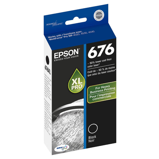 New Epson 676XL High Yield Black Ink Cartridge