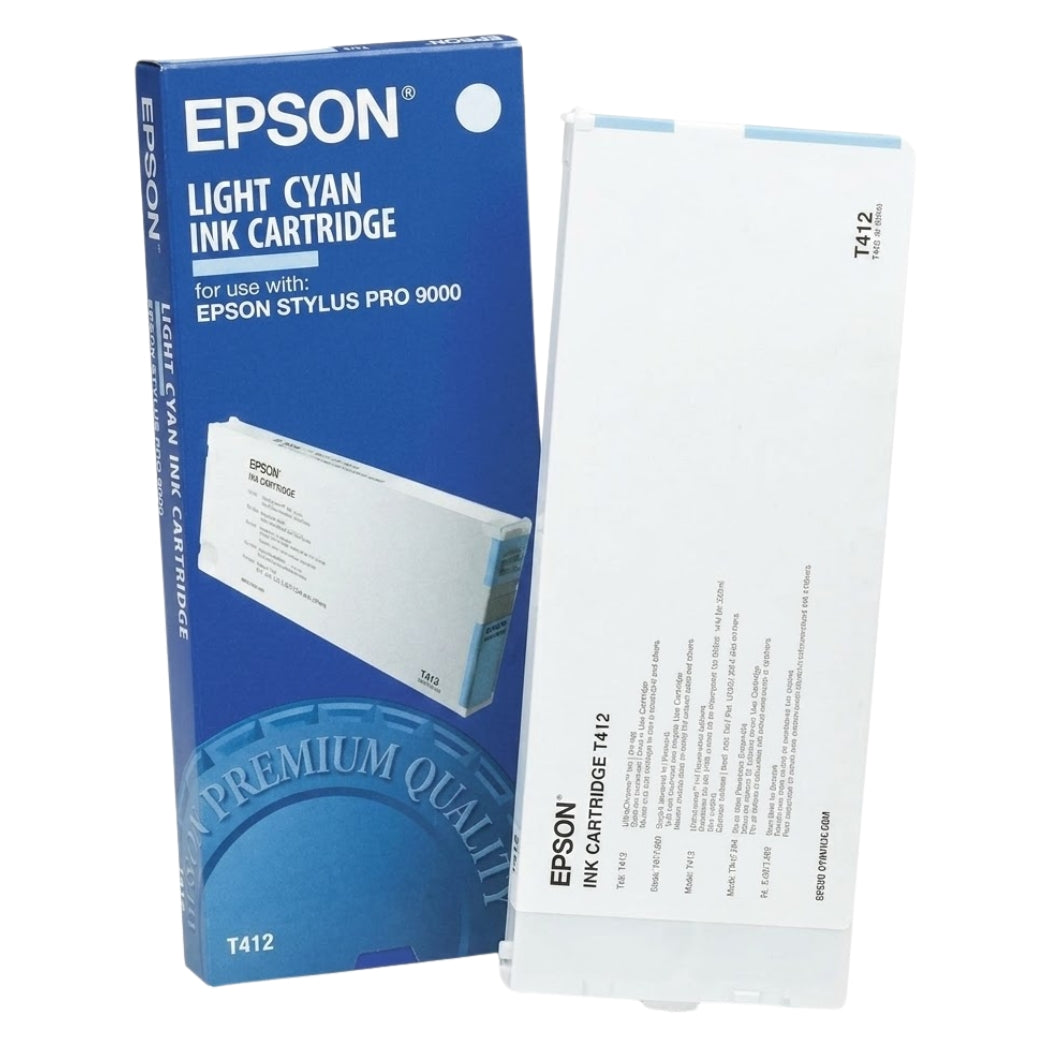 Genuine Epson T412 220ml Standard Yield Light Cyan Ink Cartridge, T412011