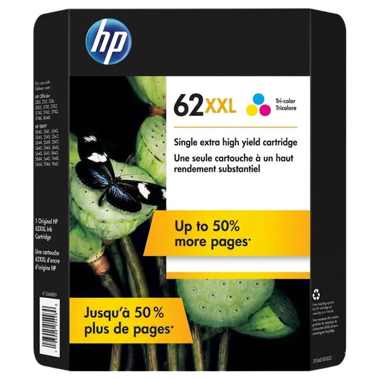 HP 62XXL (3YQ40A) Extra High Yield Tri-Color Ink Cartridge