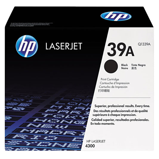 Original HP 39A Black LaserJet Toner Cartridge, Q1339A