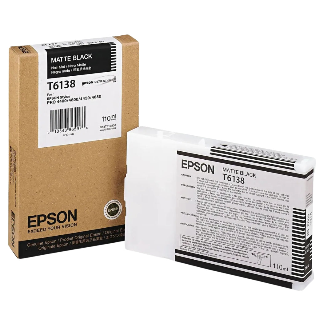 Genuine Epson 110ml Matte Black Inkjet Cartridge, T613800