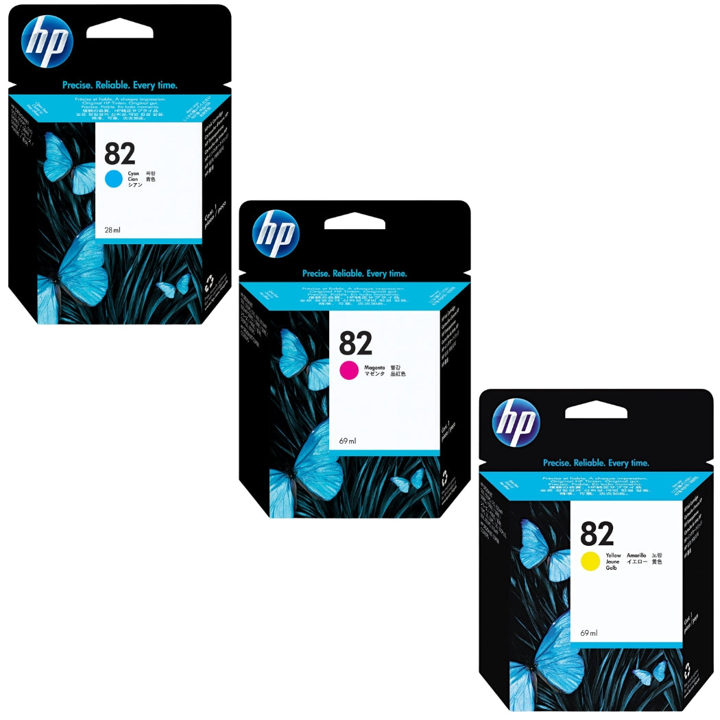HP 82 69-ml Magenta, Cyan, Yellow Ink Cartridge, 3 Pack