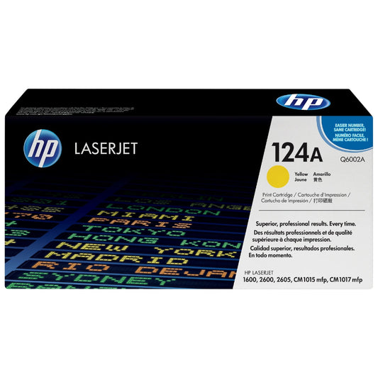HP 124A High Yield Yellow LaserJet Toner Cartridge, Q6002A