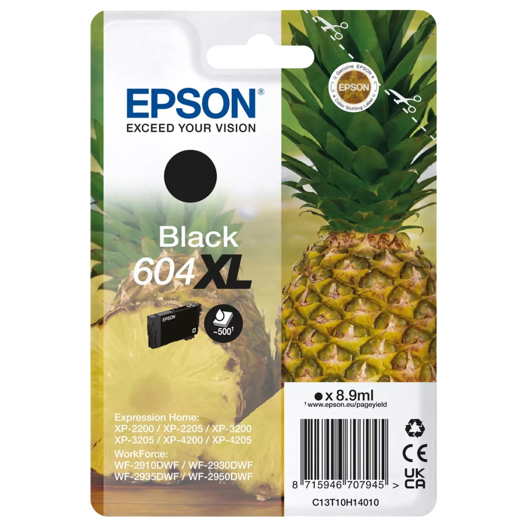 Original Epson 604XL High Yield Black Ink Cartridge, C13T10H14010