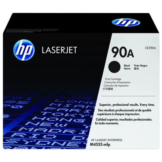 Original HP 90A Black LaserJet Toner Cartridge, CE390A