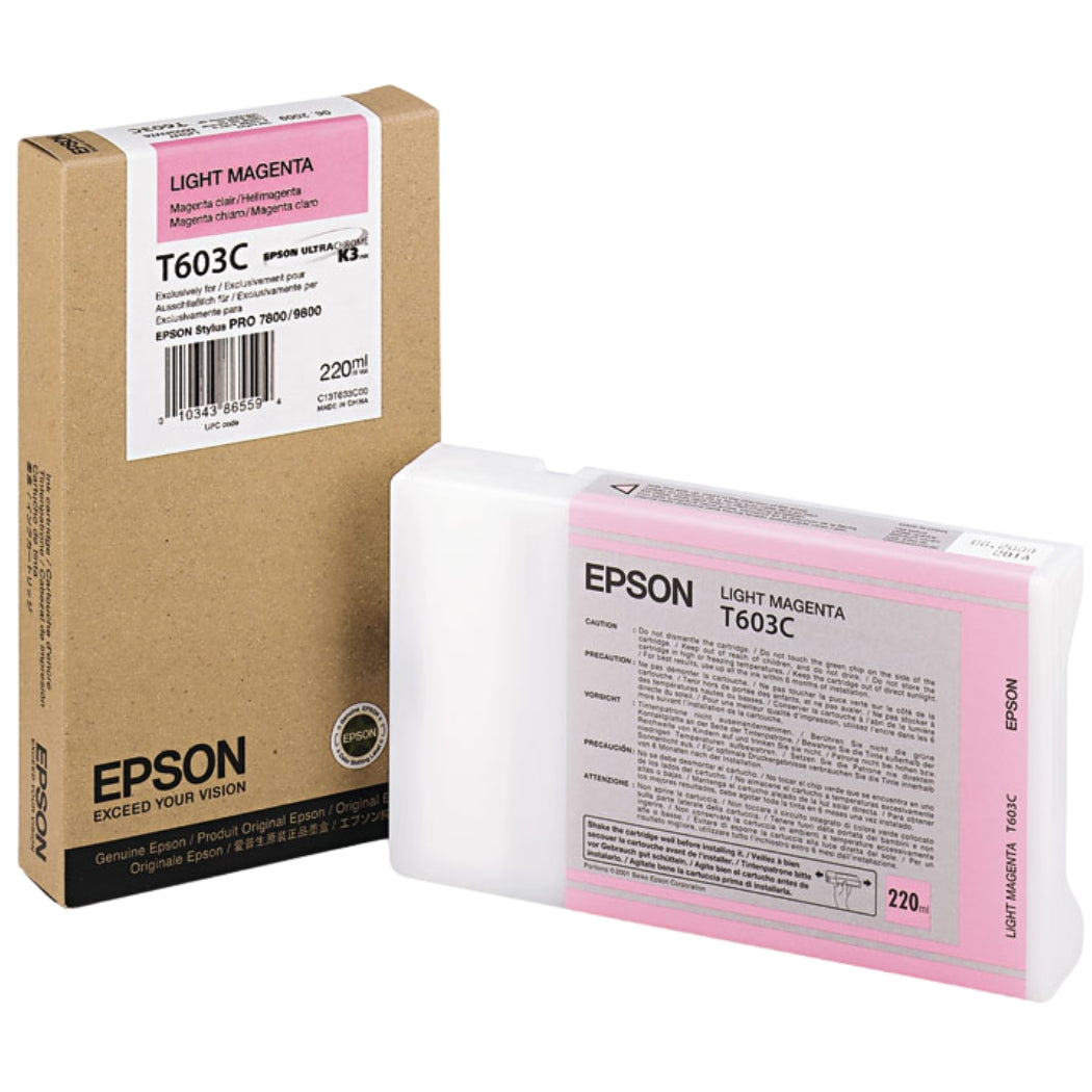 Genuine OEM Epson T603C00 220ml Light Magenta Ink Cartridge
