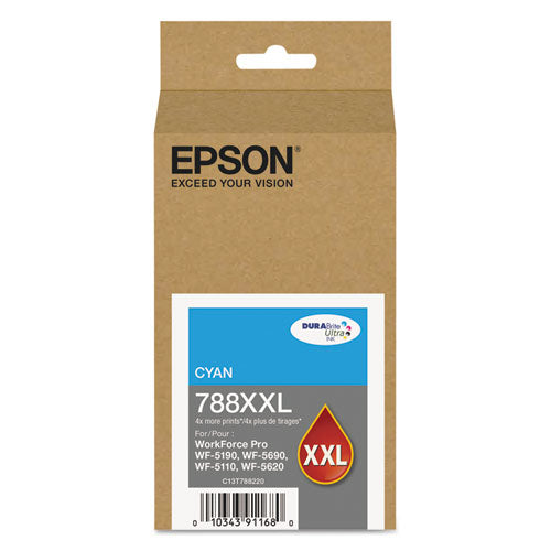 Original Epson 788XXL Extra High Yield Cyan Ink Cartridge, C13T78820
